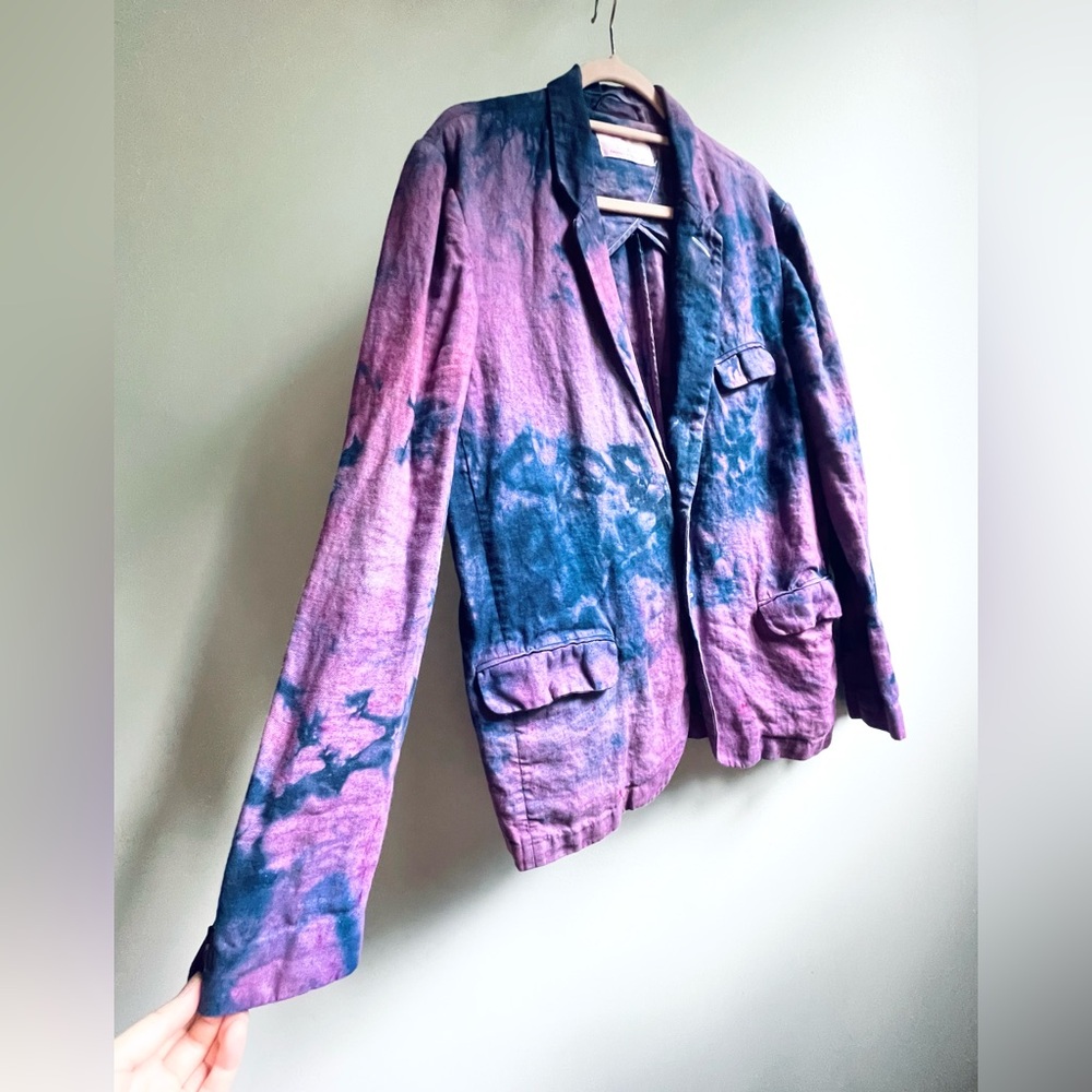 100% Linen Purple Ice-Dyed Blazer